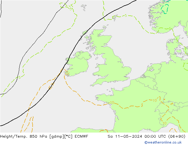 Z500/Yağmur (+YB)/Z850 ECMWF Cts 11.05.2024 00 UTC