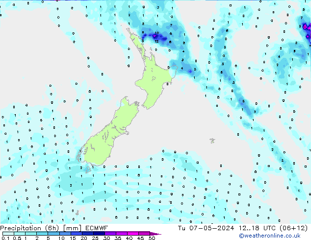 Z500/Rain (+SLP)/Z850 ECMWF Tu 07.05.2024 18 UTC