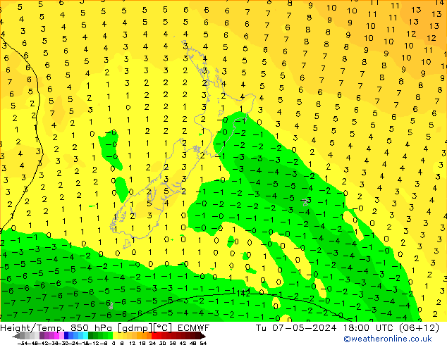 Z500/Rain (+SLP)/Z850 ECMWF Tu 07.05.2024 18 UTC