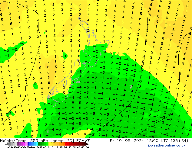 Z500/Rain (+SLP)/Z850 ECMWF пт 10.05.2024 18 UTC