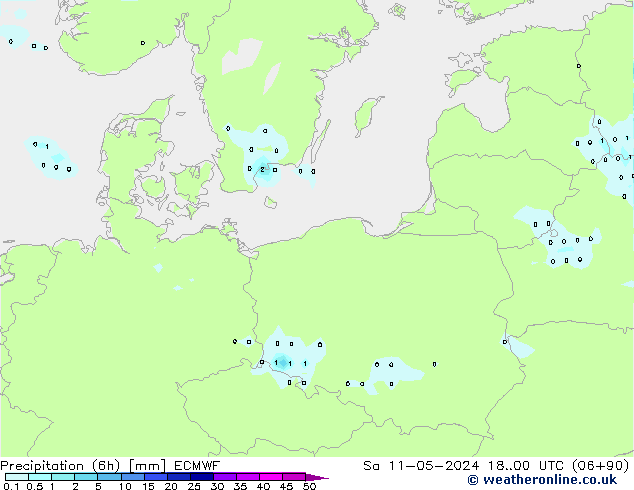 Z500/Rain (+SLP)/Z850 ECMWF sab 11.05.2024 00 UTC