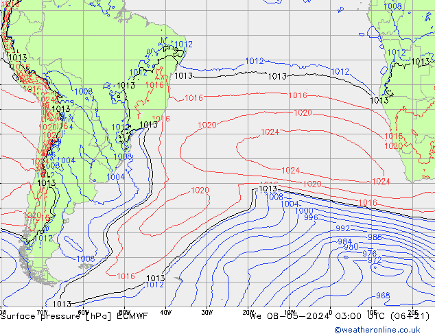 Bodendruck ECMWF Mi 08.05.2024 03 UTC