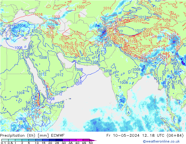 Prec 6h/Wind 10m/950 ECMWF ven 10.05.2024 18 UTC