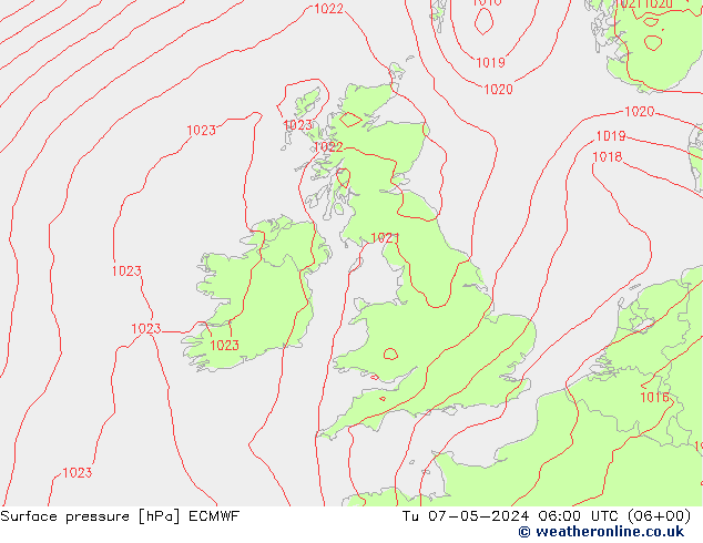 Surface pressure ECMWF Tu 07.05.2024 06 UTC