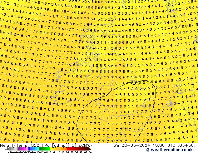 Z500/Rain (+SLP)/Z850 ECMWF  08.05.2024 18 UTC