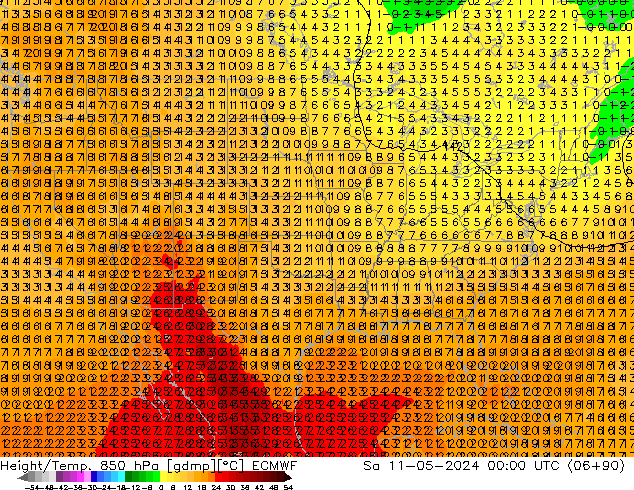 Z500/Rain (+SLP)/Z850 ECMWF so. 11.05.2024 00 UTC