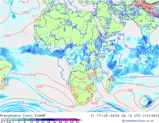 Precipitazione ECMWF ven 17.05.2024 12 UTC