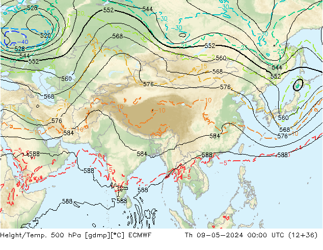 Height/Temp. 500 hPa ECMWF  09.05.2024 00 UTC