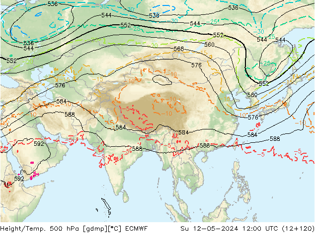 Z500/Rain (+SLP)/Z850 ECMWF ��� 12.05.2024 12 UTC