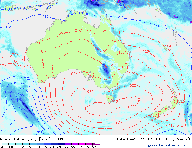 Z500/Rain (+SLP)/Z850 ECMWF jue 09.05.2024 18 UTC