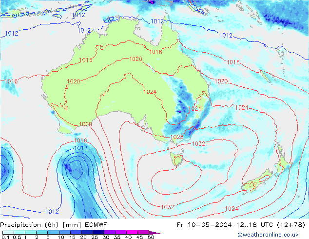 Z500/Rain (+SLP)/Z850 ECMWF  10.05.2024 18 UTC