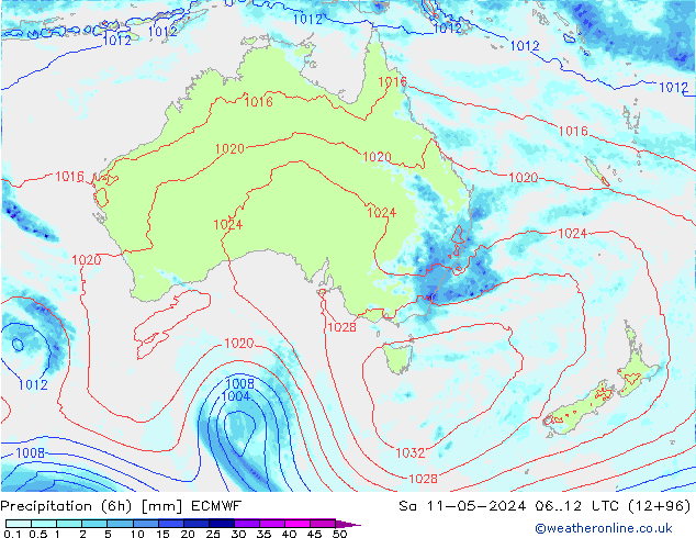 Z500/Rain (+SLP)/Z850 ECMWF Sa 11.05.2024 12 UTC