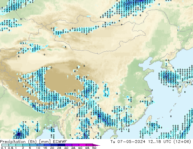 Z500/Rain (+SLP)/Z850 ECMWF 星期二 07.05.2024 18 UTC