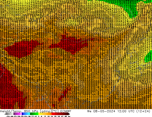 Z500/Rain (+SLP)/Z850 ECMWF 星期三 08.05.2024 12 UTC