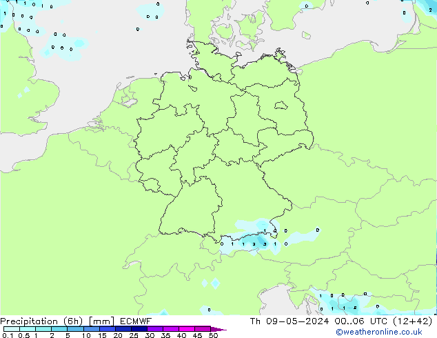 Z500/Rain (+SLP)/Z850 ECMWF Čt 09.05.2024 06 UTC