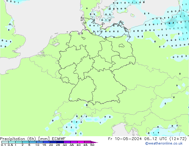 Z500/Rain (+SLP)/Z850 ECMWF Fr 10.05.2024 12 UTC