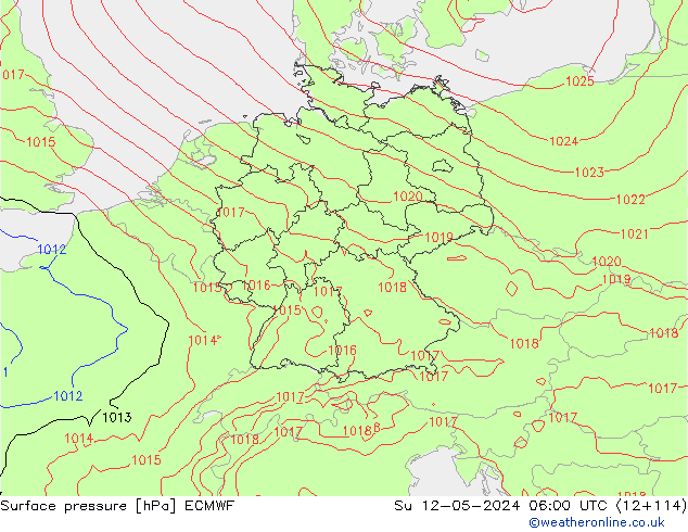 Bodendruck ECMWF So 12.05.2024 06 UTC