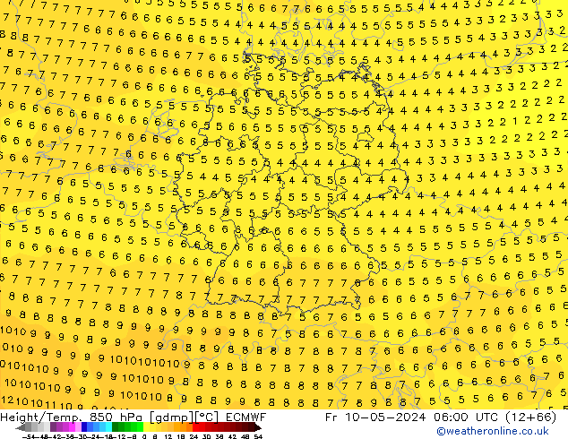 Z500/Rain (+SLP)/Z850 ECMWF Fr 10.05.2024 06 UTC