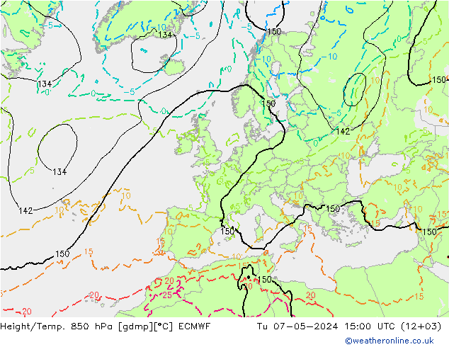 Height/Temp. 850 hPa ECMWF  07.05.2024 15 UTC
