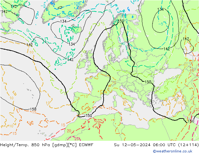 Z500/Rain (+SLP)/Z850 ECMWF dom 12.05.2024 06 UTC