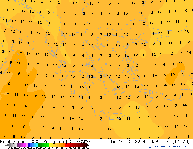 Z500/Regen(+SLP)/Z850 ECMWF di 07.05.2024 18 UTC