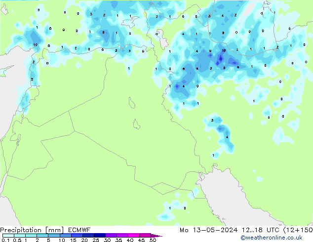 Precipitation ECMWF Mo 13.05.2024 18 UTC