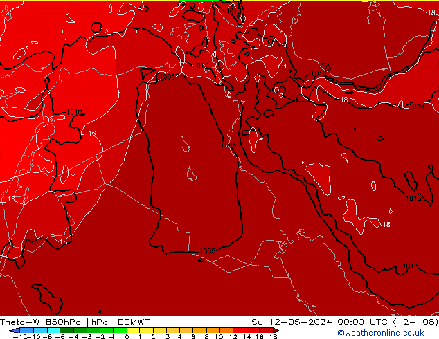 Theta-W 850hPa ECMWF dim 12.05.2024 00 UTC