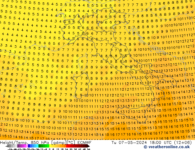 Z500/Rain (+SLP)/Z850 ECMWF Di 07.05.2024 18 UTC