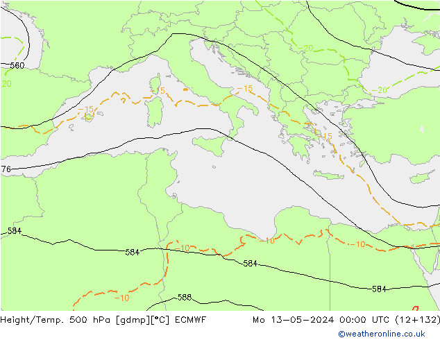 Z500/Rain (+SLP)/Z850 ECMWF ��� 13.05.2024 00 UTC