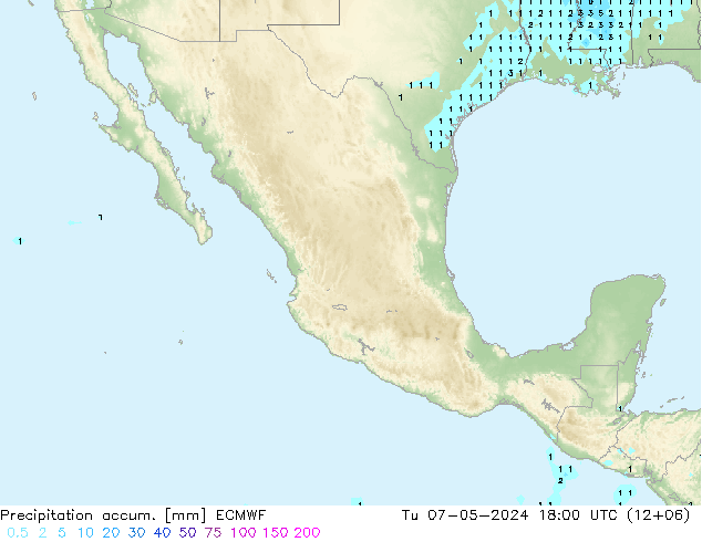 Precipitación acum. ECMWF mar 07.05.2024 18 UTC