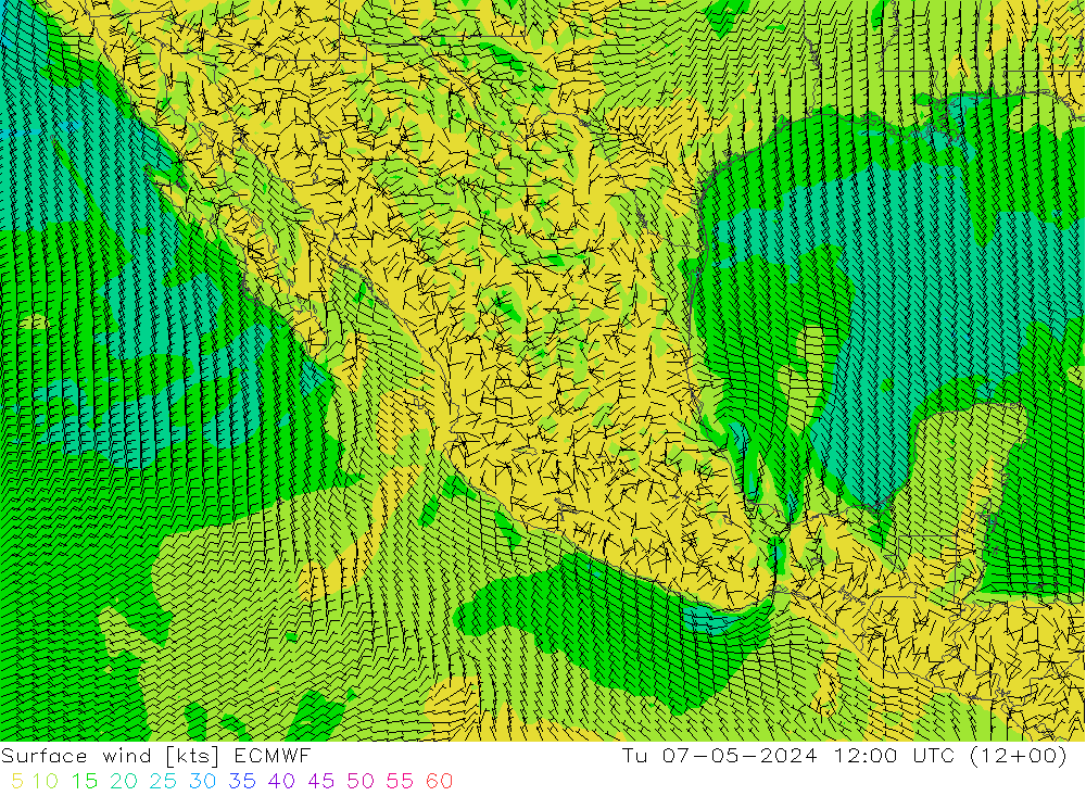 Viento 10 m ECMWF mar 07.05.2024 12 UTC