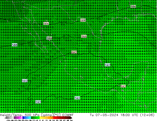 Z500/Rain (+SLP)/Z850 ECMWF mar 07.05.2024 18 UTC