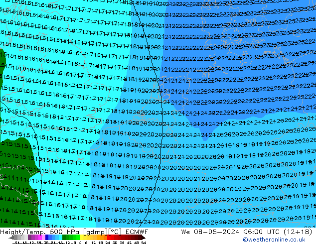 Z500/Rain (+SLP)/Z850 ECMWF ср 08.05.2024 06 UTC