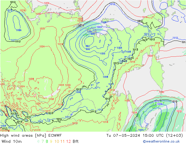 High wind areas ECMWF mar 07.05.2024 15 UTC