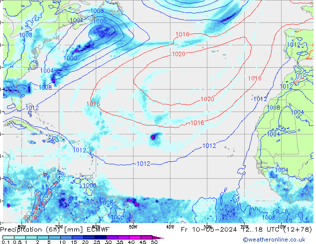 Z500/Rain (+SLP)/Z850 ECMWF ven 10.05.2024 18 UTC