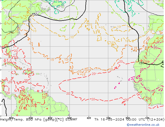 Z500/Rain (+SLP)/Z850 ECMWF gio 16.05.2024 00 UTC