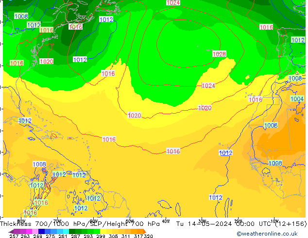 700-1000 hPa Kalınlığı ECMWF Sa 14.05.2024 00 UTC