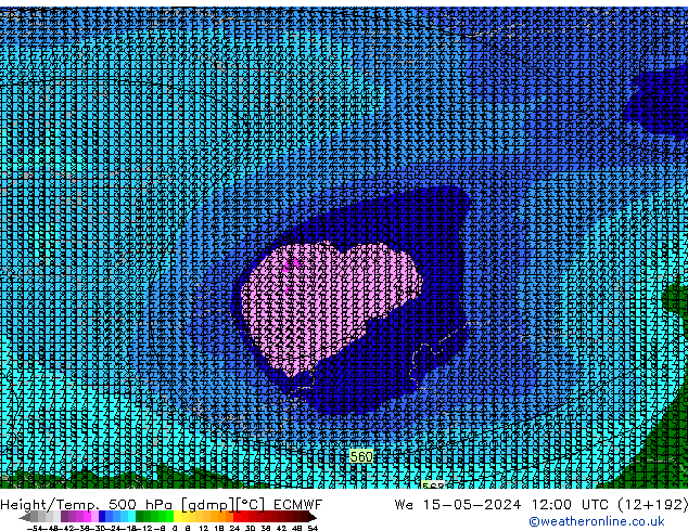 Z500/Rain (+SLP)/Z850 ECMWF We 15.05.2024 12 UTC