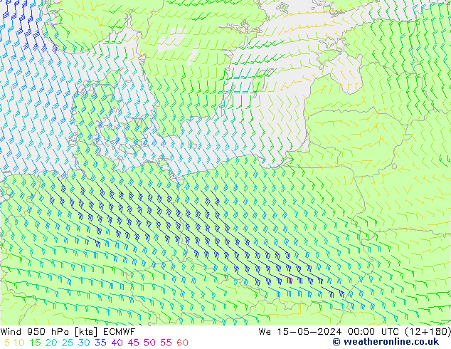 Wind 950 hPa ECMWF wo 15.05.2024 00 UTC