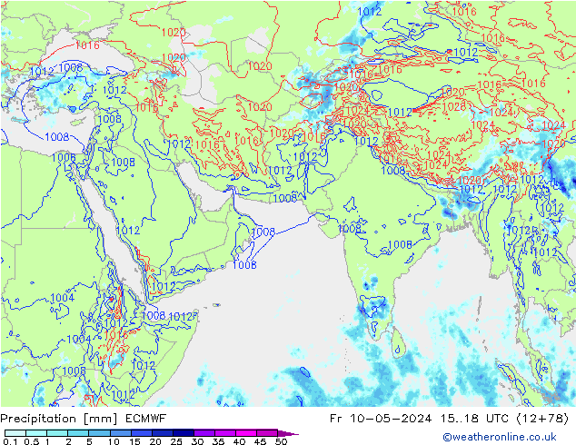Yağış ECMWF Cu 10.05.2024 18 UTC