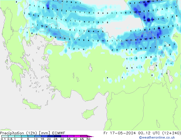 Precipitação (12h) ECMWF Sex 17.05.2024 12 UTC