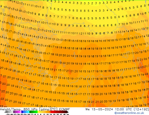 Z500/Rain (+SLP)/Z850 ECMWF We 15.05.2024 12 UTC