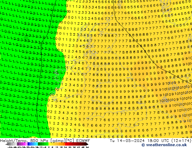 Z500/Rain (+SLP)/Z850 ECMWF Tu 14.05.2024 18 UTC