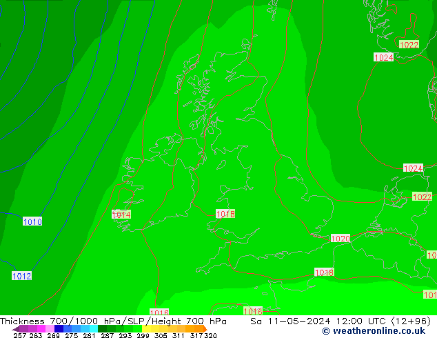 Thck 700-1000 hPa ECMWF So 11.05.2024 12 UTC