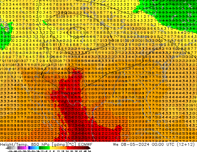 Z500/Rain (+SLP)/Z850 ECMWF We 08.05.2024 00 UTC