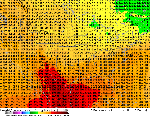 Z500/Rain (+SLP)/Z850 ECMWF Fr 10.05.2024 00 UTC