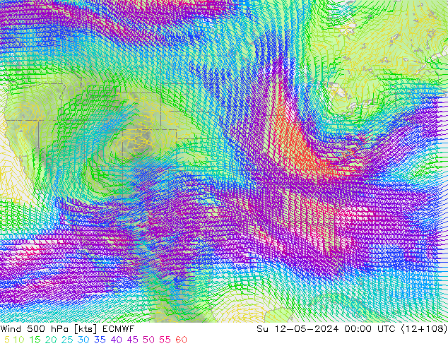 Wind 500 hPa ECMWF Su 12.05.2024 00 UTC