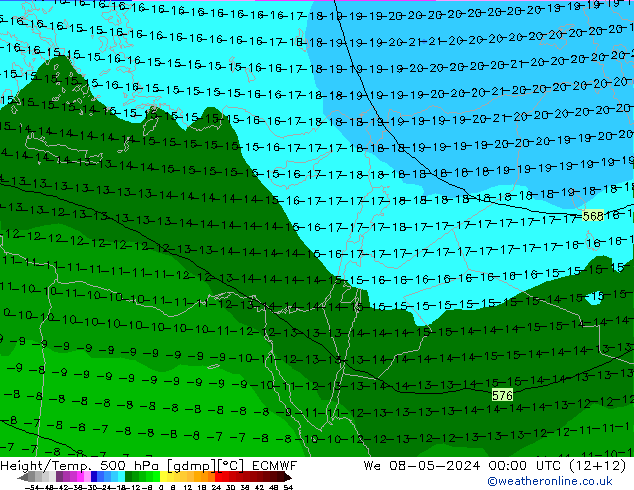 Z500/Rain (+SLP)/Z850 ECMWF Mi 08.05.2024 00 UTC