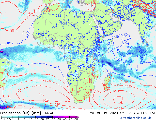 Z500/Rain (+SLP)/Z850 ECMWF St 08.05.2024 12 UTC