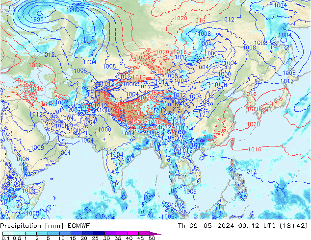 Precipitation ECMWF Th 09.05.2024 12 UTC